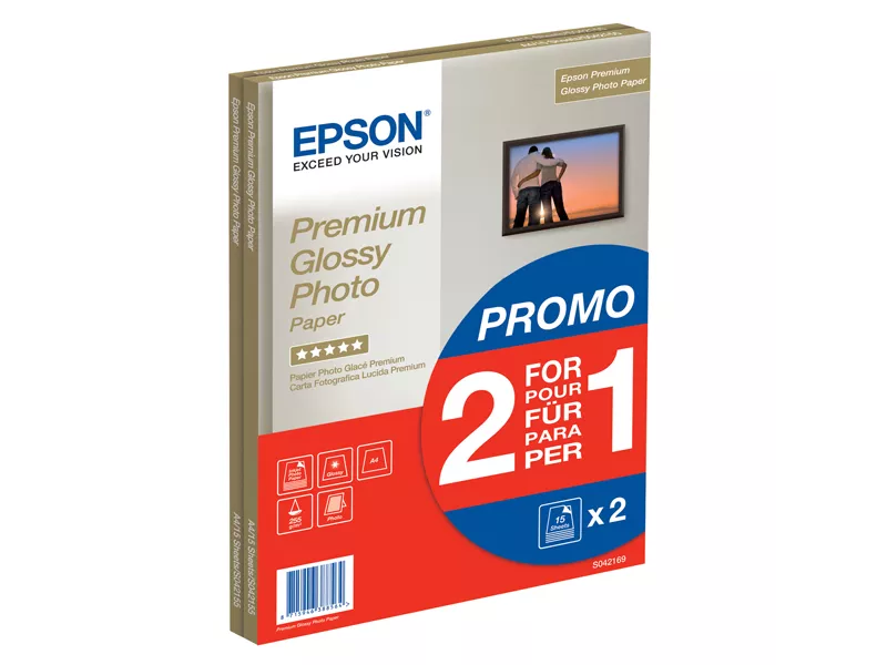 Carta Fotografica Premium Epson S042169 - A4 - 255 g - Lucida - C13S042169 (Conf. 30)