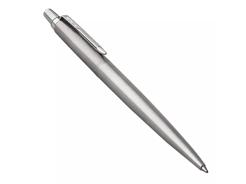 Penna a Sfera a Scatto Jotter Core Stainless Steel Parker - Media - 1953170 (Blu Fusto Acciaio)