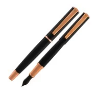 Penna Stilografica Impressa Monteverde - Punta Media - J029860 (Nero e Rosegold)