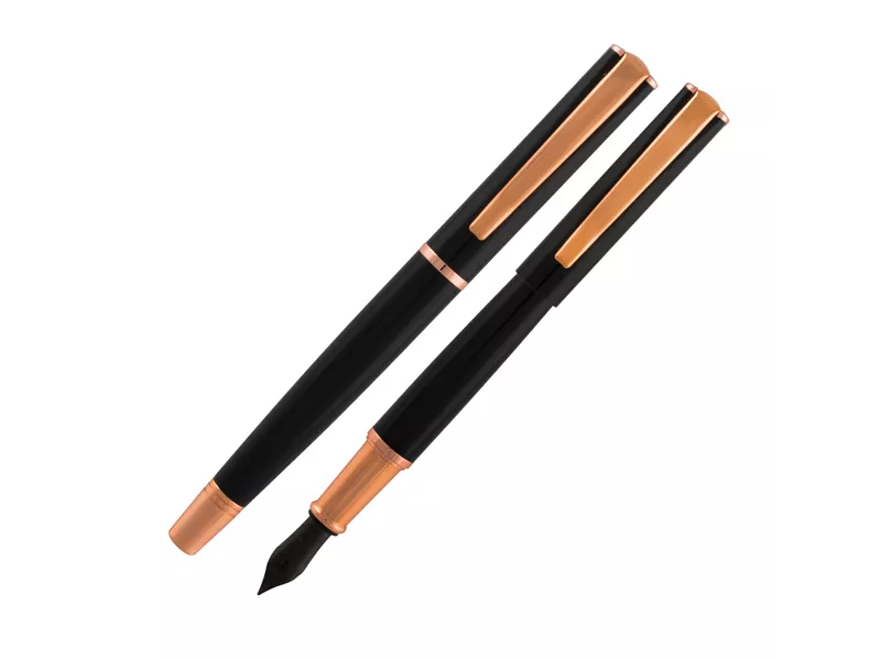 Penna Stilografica Impressa Monteverde - Punta Media - J029860 (Nero e Rosegold)