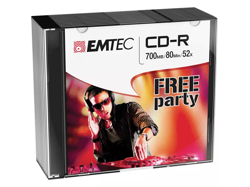 CD-R Emtec - Slim Case - 700 MB - 52x - ECOC801052SL (Conf. 10)