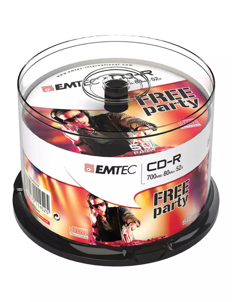 CD-R Emtec - Spindle - 700 MB - 52x - ECOC805052CB (Conf. 50) CD-R Emtec - Spindle - 700 MB - 52x - ECOC805052CB (Conf. 50)