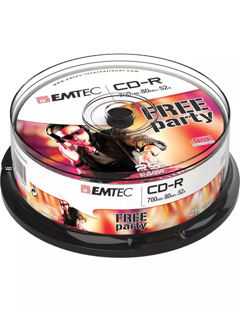 CD-R Emtec - Spindle - 700 MB - 52x - ECOC802552CB (Conf. 25) CD-R Emtec - Spindle - 700 MB - 52x - ECOC802552CB (Conf. 25)