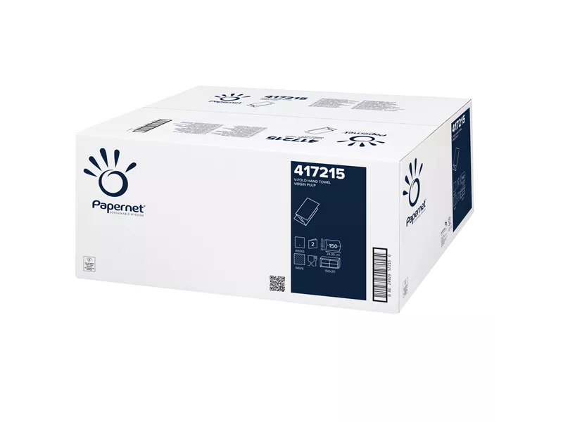 Asciugamani a V Papernet - 2 Veli - 150 Strappi - 417215 (Bianco Conf. 20)