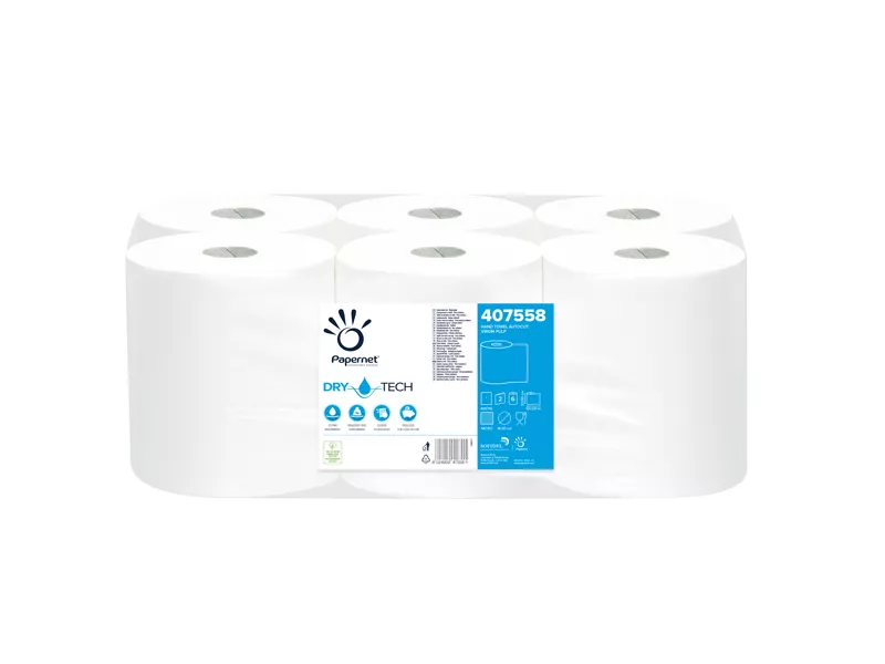 Bobina Asciugatutto DryTech Papernet - 2 Veli - Autocut - 407558 (Bianco Conf. 6)
