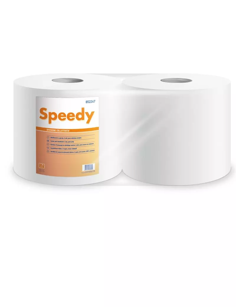 Bobina Asciugatutto Speedy Lucart - 2 Veli - 800 Strappi - 852247B (Conf. 2)