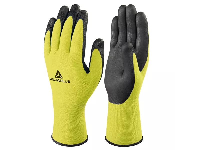 Guanti in Poliammide di precisione Apollonit VV734 Delta Plus - Taglia 10 - VV734JA10 (Giallo Fluo e Nero)