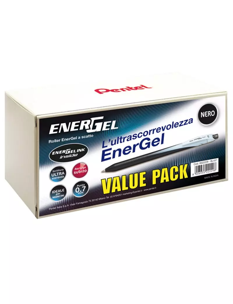 Penna Roller Energel Slim Pentel - 0,7 mm - 0022229 (Nero Conf. 24) Penna Roller Energel Slim Pentel - 0,7 mm - 0022229 (Nero Conf. 24)