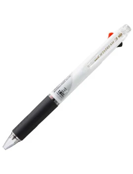 Penna Roller a Scatto Jetstream Uni-Ball - 1 mm - M-SXE340010-BI (Fusto Bianco 3 Colori)