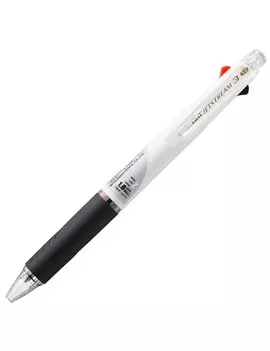 Penna Roller a Scatto Jetstream Uni-Ball - 1 mm - M-SXE340010-BI (Fusto Bianco 3 Colori)