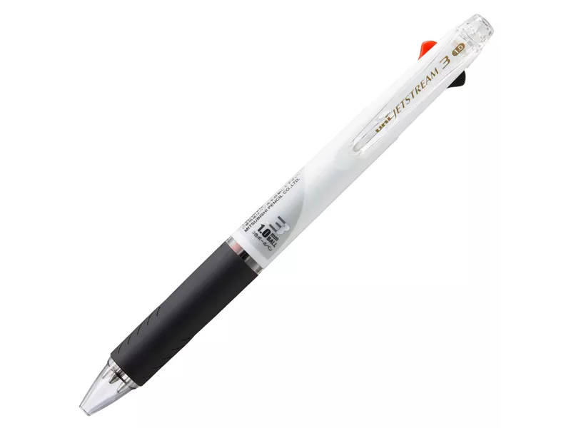 Penna Roller a Scatto Jetstream Uni-Ball - 1 mm - M-SXE340010-BI (Fusto Bianco 3 Colori)