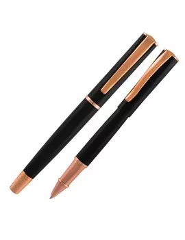 Penna Roller Impressa Monteverde - Punta Media - J029866 (Nero e Rosegold)