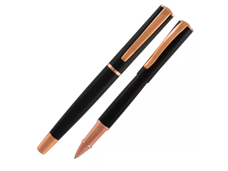 Penna Roller Impressa Monteverde - Punta Media - J029866 (Nero e Rosegold)