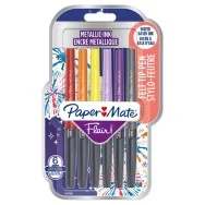 Penna con Punta Sintetica Flair Nylon Paper Mate - 1 mm - 2137361 (Assortiti Metallic Conf. 6)