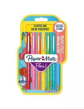 Penna con Punta Sintetica Flair Nylon Paper Mate - 1 mm - 2138466 (Assortiti Scented Conf. 6)