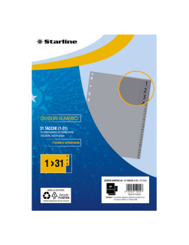 Separatori Numerici in PPL Starline - A4 - 31 Tacche - 2000014C5-STL (Grigio)