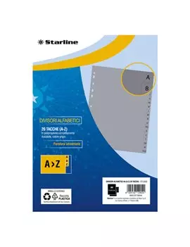 Separatori Alfabetici in PPL Starline - A4 - 20 Tacche - 2000012C5-STL (Grigio)