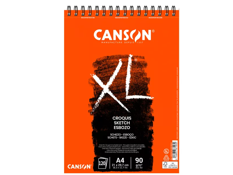 Album XL Croquis Canson - A4 - 90 g - 60 Fogli - C200787103 (Bianco Conf. 5)