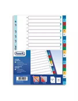 Separatori Alfabetici in PPL Favorit - A4 - 20 Tacche - 400132466 (Multicolore)