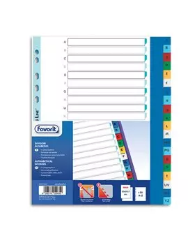 Separatori Alfabetici in PPL Favorit - A4 Maxi - 20 Tacche - 400132467 (Multicolore)