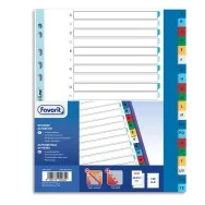 Separatori Alfabetici in PPL Favorit - A4 Maxi - 20 Tacche - 400132467 (Multicolore)