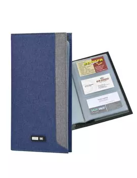 Portabiglietti da Visita in Tessuto City Time - 12x23 cm - 61511 (Blu)