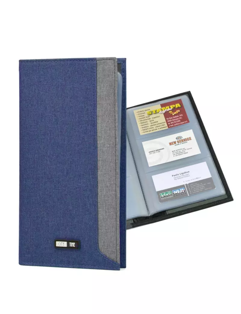 Portabiglietti da Visita in Tessuto City Time - 12x23 cm - 61511 (Blu) Portabiglietti da Visita in Tessuto City Time - 12x23 cm - 61511 (Blu)