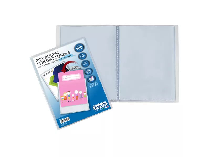 Portalistino Personalizzabile Premium Favorit - 22x30 cm - 100 Buste - 400090488 (Trasparente)