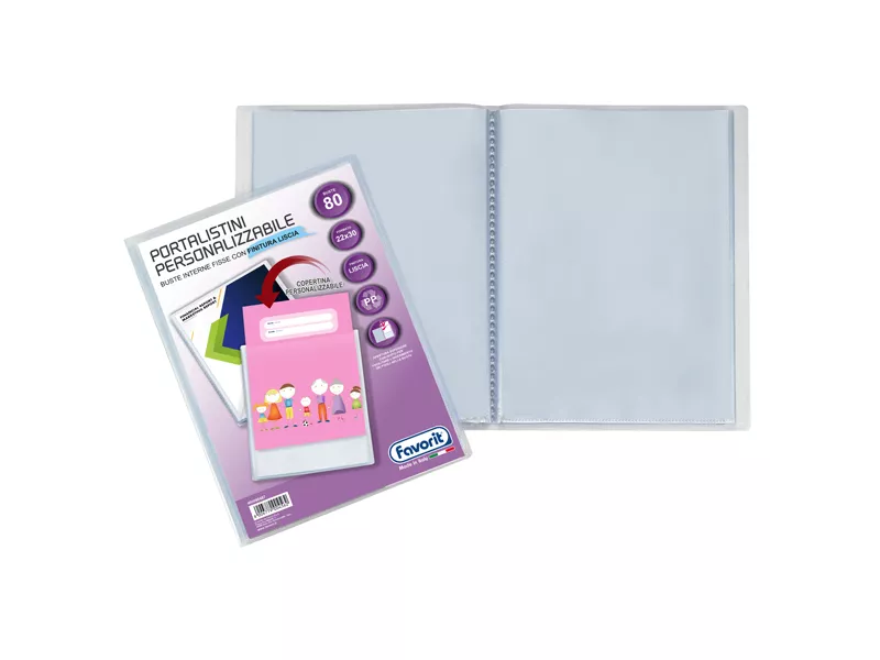 Portalistino Personalizzabile Premium Favorit - 22x30 cm - 80 Buste - 400090487 (Trasparente)