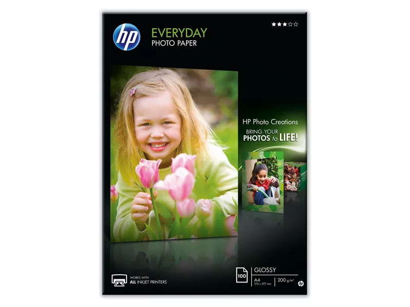 Carta Fotografica Everyday HP Q2510A - A4 - 200 g - Lucida (Conf. 100) Carta Fotografica Everyday HP Q2510A - A4 - 200 g - Lucida (Conf. 100)