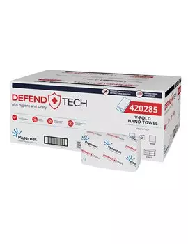 Asciugamani a V Defend Tech Papernet - 2 Veli - 210 Strappi - 420285 (Bianco Conf. 15)