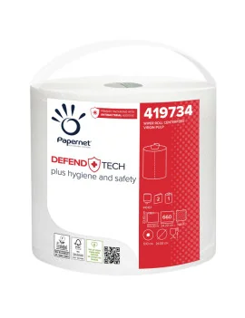 Bobina Asciugatutto Industriale Defend Tech Papernet - 2 Veli - 660 Strappi - 419734 (Bianco Conf. 3)