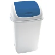 Pattumiera con Coperchio Basculante RIF Medial International - 50 Litri - 909055 (Bianco e Blu)