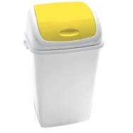 Pattumiera con Coperchio Basculante RIF Medial International - 50 Litri - 909055 (Bianco e Giallo)