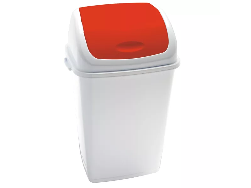 Pattumiera con Coperchio Basculante RIF Medial International - 50 Litri - 909057 (Bianco e Rosso) Pattumiera con Coperchio Basculante RIF Medial International - 50 Litri - 909057 (Bianco e Rosso)
