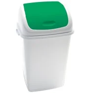 Pattumiera con Coperchio Basculante RIF Medial International - 50 Litri - 909058 (Bianco e Verde)