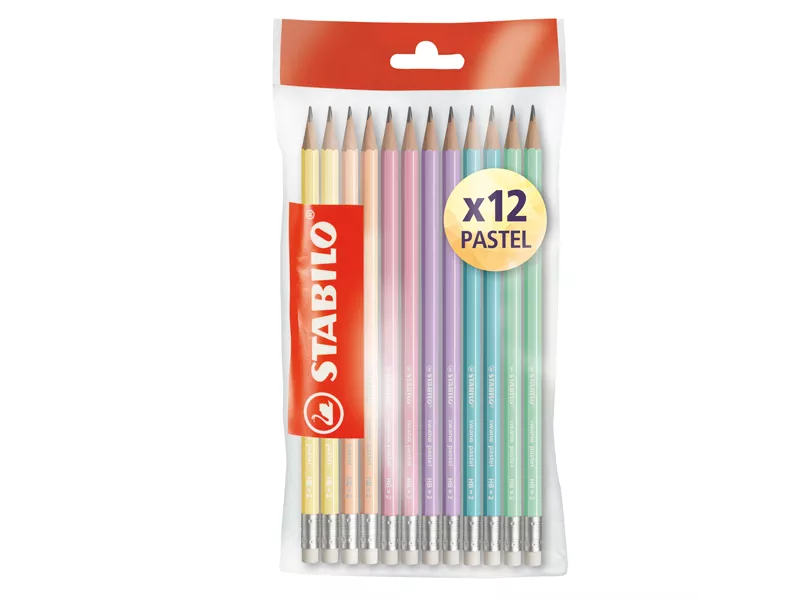 Matita Swano Pastel Stabilo - con Gommino - HB - 2,5 mm - F52269 (Conf. 12)
