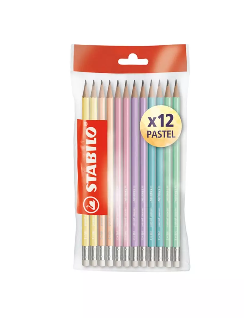Matita Swano Pastel Stabilo - con Gommino - HB - 2,5 mm - F52269 (Conf. 12) Matita Swano Pastel Stabilo - con Gommino - HB - 2,5 mm - F52269 (Conf. 12)