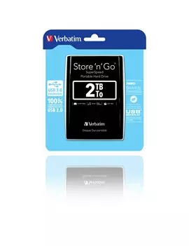 Hard Disk Portatile Esterno Store 'n' Go Verbatim - 2,5 Pollici - USB 3.0 - 2TB - 53177 (Nero)