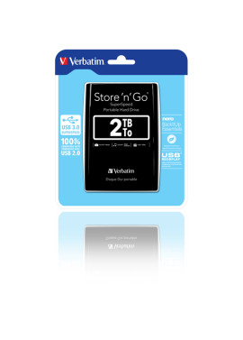 Hard Disk Portatile Esterno Store 'n' Go Verbatim - 2,5 Pollici - USB 3.0 - 2TB - 53177 (Nero)