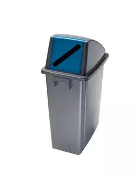 Contenitore per Rifiuti Office Medial International - Carta - 60 Litri - 33x46x79 cm - 114215 (Grigio e Blu)