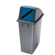 Contenitore per Rifiuti Office Medial International - Carta - 60 Litri - 33x46x79 cm - 114215 (Grigio e Blu)