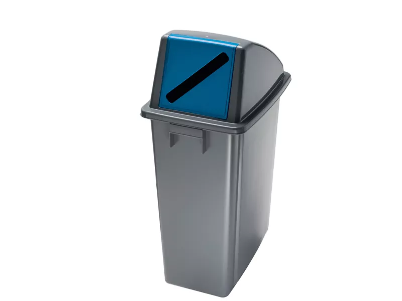 Contenitore per Rifiuti Office Medial International - Carta - 60 Litri - 33x46x79 cm - 114215 (Grigio e Blu)