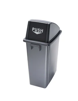 Contenitore per Rifiuti Office Medial International - Indifferenziato - 60 Litri - 33x46x79 cm - 114210 (Grigio e Nero)