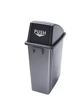 Contenitore per Rifiuti Office Medial International - Indifferenziato - 60 Litri - 33x46x79 cm - 114210 (Grigio e Nero)