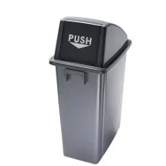 Contenitore per Rifiuti Office Medial International - Indifferenziato - 60 Litri - 33x46x79 cm - 114210 (Grigio e Nero)