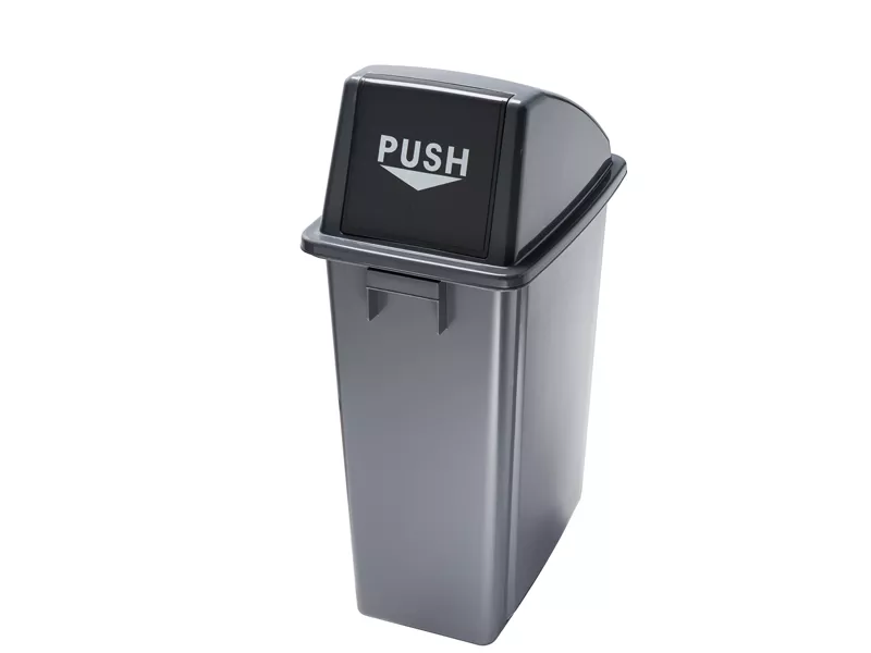 Contenitore per Rifiuti Office Medial International - Indifferenziato - 60 Litri - 33x46x79 cm - 114210 (Grigio e Nero)