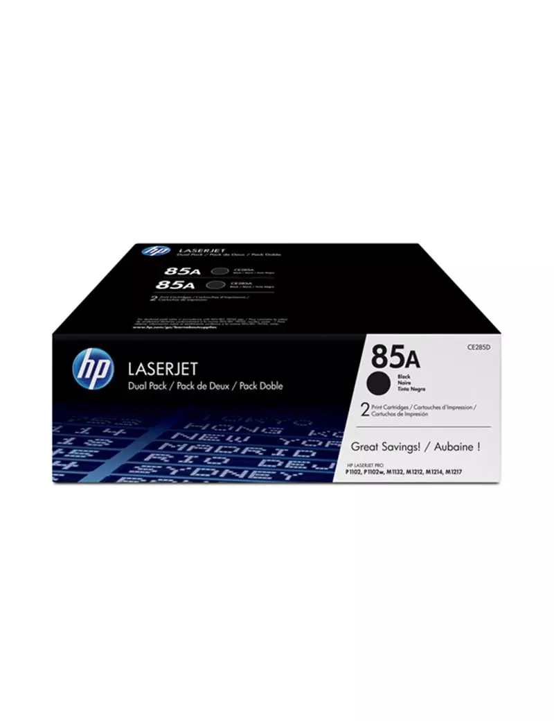 Multipack Toner Originali HP CE285AD 85A (Nero 1600 pagine Conf. 2) Multipack Toner Originali HP CE285AD 85A (Nero 1600 pagine Conf. 2)