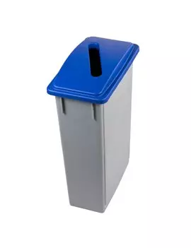 Contenitore per Rifiuti Office 90 Medial International - Carta - 90 Litri - 29,5x52x83,5 cm - 102205 (Grigio e Blu)