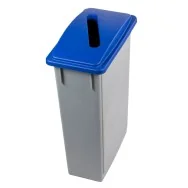 Contenitore per Rifiuti Office 90 Medial International - Carta - 90 Litri - 29,5x52x83,5 cm - 102205 (Grigio e Blu)